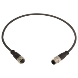 1 pcs - HARTING Straight Female 4 way M12 to Straight Male 4 way M12 Sensor Actuator Cable, 600mm