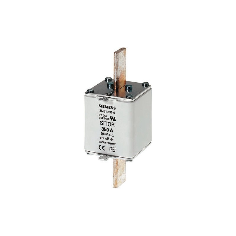 3 pcs - Siemens 500A Centred Tag Fuse, NH2, 690V ac