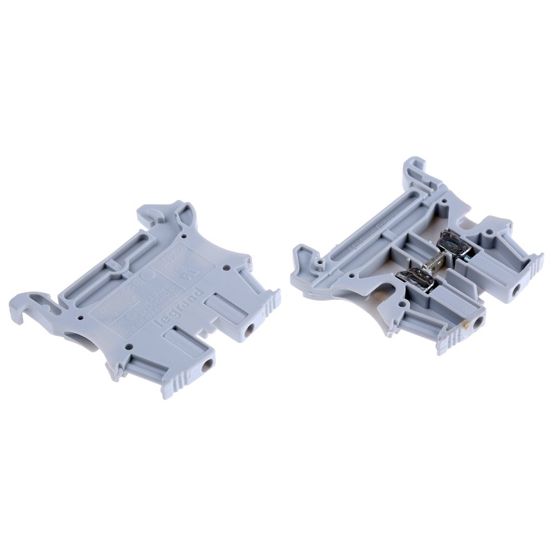 10 pcs - Legrand Viking 3 Series Grey DIN Rail Terminal Block, 2.5mm², Single-Level, Screw Termination