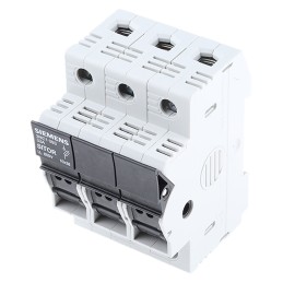 4 pcs - Siemens 32A Rail Mount Fuse Holder for 10 x 38mm Fuse, 3P, 690V ac