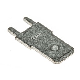 100 pcs - TE Connectivity FASTON .250 Grey Uninsulated Male Spade Connector, PCB Tab, 6.35 x 0.83mm Tab Size