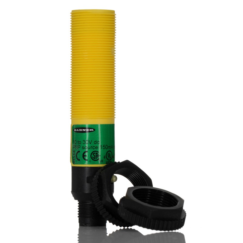 1 pcs - Banner Retroreflective Photoelectric Sensor, Barrel Sensor, 2 m Detection Range