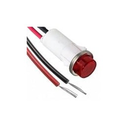 1 pcs : 1092C1-125VAC - LED Panel Mount Indicators PMI .5in. LED 125V Wire Hi-Hat Red