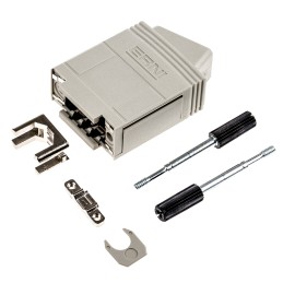 1 pcs - ERNI KSG 200 Series PC Right Angle D Sub Backshell, 9 Way