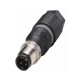 1 pcs - Phoenix Contact Circular Connector, 4 Contacts, Cable Mount, M12 Connector, Plug, Male, IP65, IP67, SACC Series