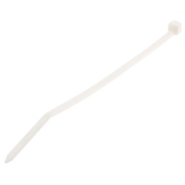 1 Bag of 100 - Thomas & Betts Cable Ties, Standard, 100mm x 2.5 mm, White Nylon, Pk-100