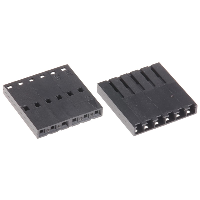 10 pcs - Molex, SL Female Connector Housing, 2.54mm Pitch, 6 Way, 1 Row