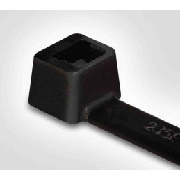 1 Bag of 100 - HellermannTyton Cable Tie, UV Resistant, 200mm x 2.5 mm, Black Polyamide 6.6 (PA66), Pk-100