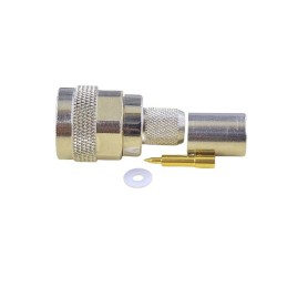 1 pcs - RS PRO, Plug Cable Mount N Connector, 50Ω, Crimp Termination, Straight Body