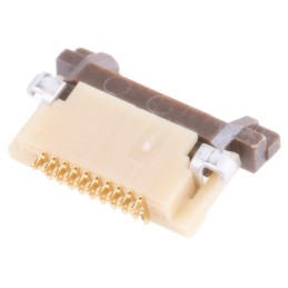 2000 pcs - Hirose, FH12 0.5mm Pitch 10 Way Right Angle Female FPC Connector, ZIF Top Contact