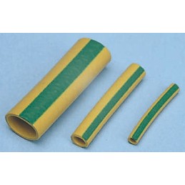1 Bag of 100 - SES Sterling Expandable Neoprene/Chloroprene Green, Yellow Cable Sleeve, 3mm Diameter, 25mm Length, Helavia Serie