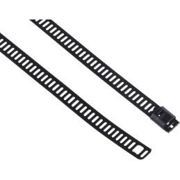 1 Bag of 100 - RS PRO Cable Tie, Ladder, 610mm x 7 mm, Black Polyester Coated Stainless Steel, Pk-100