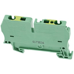 5 pcs - Weidmuller 2-Way ZPE4 DIN Rail Earth Terminal Block, 26 - 10 AWG Wire, Clamp, Wemid Housing