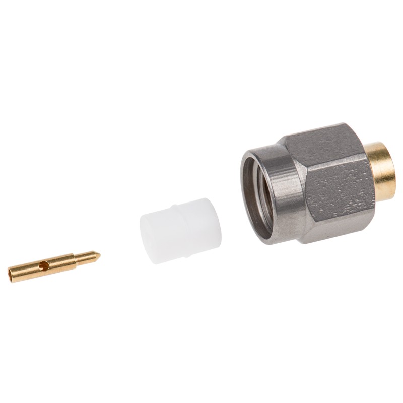1 pcs - Radiall, Plug Cable Mount SMA Connector, 50Ω, Crimp Termination, Straight Body