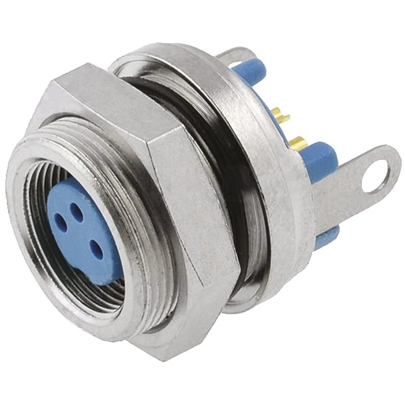 1 pcs - TE Connectivity Circular Connector, 3 Contacts, Panel Mount, Subminiature Connector, Socket, Female, IP65, TRIAD 01