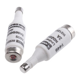 5 pcs - Mersen 2A DI Diazed Fuse, E16 Thread Size, gG, 500V