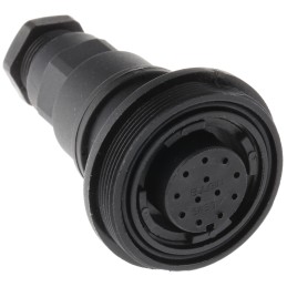 1 pcs - Bulgin Circular Connector, 12 Contacts, In-line, Socket, Female, IP68, Standard Buccaneer Series