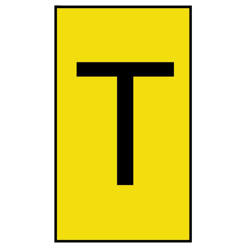 1 Bag of 250 - HellermannTyton Ovalgrip Slide On Cable Markers, Black on Yellow, Pre-printed 'T', 1.7 - 3.6mm Cable