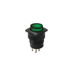 1 pcs : RP3508ABLKREDREDNS - Pushbutton Switches PUSHBUTTON, 3A 125VAC, SPST Off-(On), Panel Mount, Front Solder
