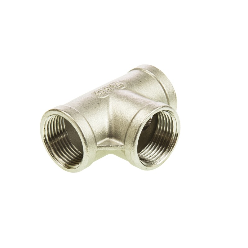 1 pcs - RS PRO Stainless Steel Pipe Fitting, Tee Circular Tee, Female G 3/4in x Female G 3/4in x Female G 3/4in
