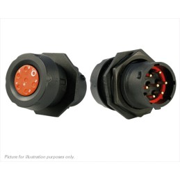 1 pcs - Souriau Circular Connector, 7 Contacts, Panel Mount, Plug, Male, IP68, IP69K, UTS Series