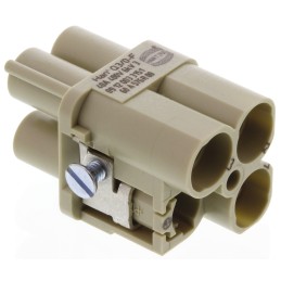 1 pcs - HARTING Heavy Duty Power Connector Insert, 40A, Female, Han-Modular Series, 3/0 Contacts