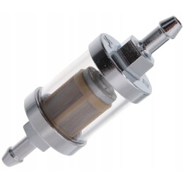 Large chrome metal fuel filter, disassembled, 6mm glass