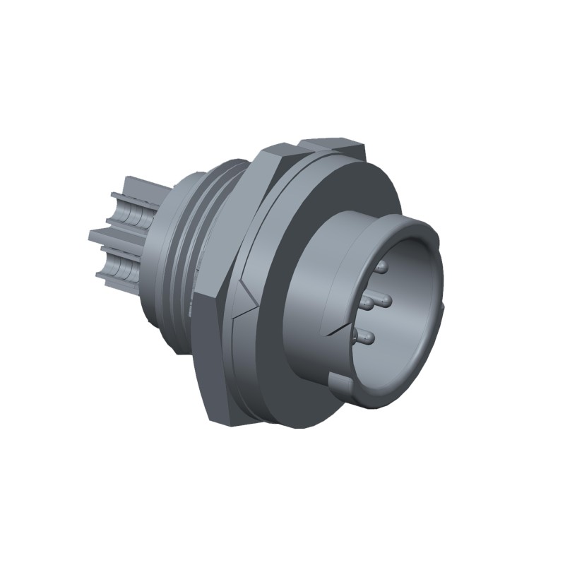 1 pcs - Amphenol Circular Connector, 6 Contacts, Rear Mount, Plug, Male, IP68, X-Lok Series