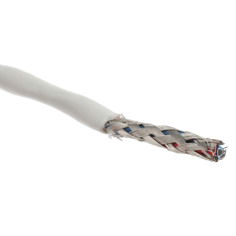 1 Reel of 100 M - TE Connectivity Twisted Pair Data Cable, 1 Pairs, 0.25 mm², 2 Cores, 24 AWG, Screened, 100m, White Sheath