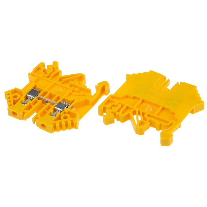 10 pcs - RS PRO Yellow DIN Rail Terminal Block, 0.2 - 2.5mm², Single-Level