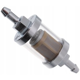 Large chrome metal fuel filter, disassembled, 6mm glass