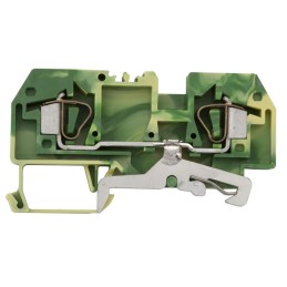 5 pcs - Wago 282 Series Green/Yellow Earth Terminal Block, 6mm², Single-Level, Cage Clamp Termination