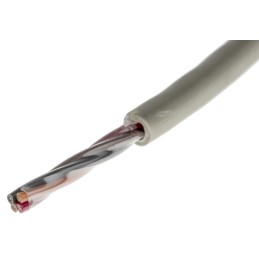 1 Reel of 100 M - Alpha Wire Multicore Data Cable, 0.23 mm², 4 Cores, 24 AWG, Unscreened, 100m, Grey Sheath
