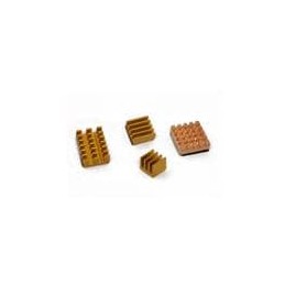 1 pcs : 110991329 - Raspberry Pi Accessories Heat Sink Kit for Raspberry Pi 4B - Gold Aluminum and Copper Blocks
