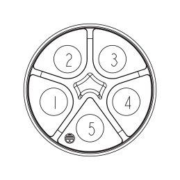 1 pcs - Amphenol Industrial Circular Connector, 5 Contacts, Cable Mount, Plug, Male, IP68, X-Lok Series