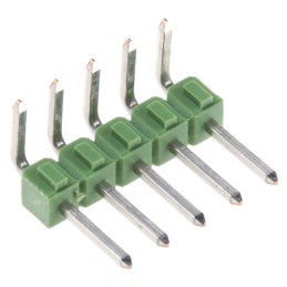 10 pcs - TE Connectivity AMPMODU MOD II Series Right Angle Through Hole Pin Header, 5 Contact(s), 2.54mm Pitch, 1 Row(s),
