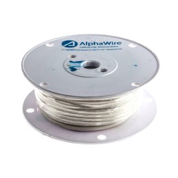 1 Reel of 30 M - Alpha Wire Premium Series White 3.3 mm² Hook Up Wire, 12 AWG, 65/0.25 mm, 30m, Silicone Rubber Insulation