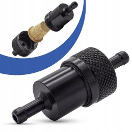 Fuel filter, aluminum, copper core, 8mm, black