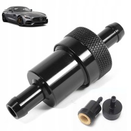 Fuel filter, aluminum, copper core, 8mm, black