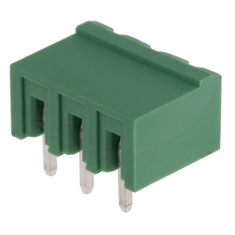10 pcs - RS PRO 5.0mm Pitch 3 Way Right Angle Pluggable Terminal Block, Header, Through Hole, Solder Termination