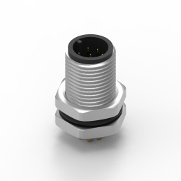 1 pcs - Wurth Elektronik Circular Connector, 8 Contacts, Panel Mount, M12 Connector, Plug, Male, IP68, WR-CIRC Series