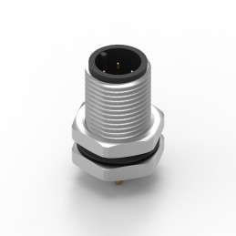 1 pcs - Wurth Elektronik Circular Connector, 4 Contacts, Panel Mount, M12 Connector, Plug, Male, IP68, WR-CIRC Series