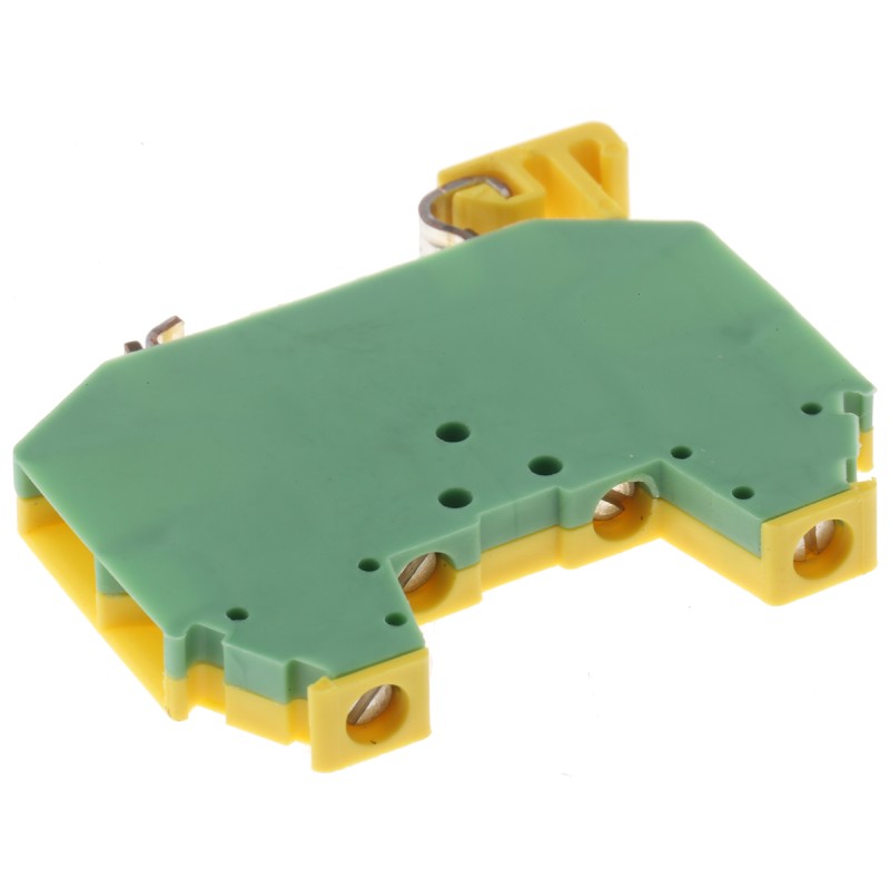 5 pcs - Phoenix Contact 4-Way MT1.5-QUATTRO-PE Earth Terminal Block, 26 - 16 AWG Wire, Screw Down, Polyamide Housing