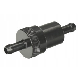Aluminum fuel filter 8 0 mm black, inline