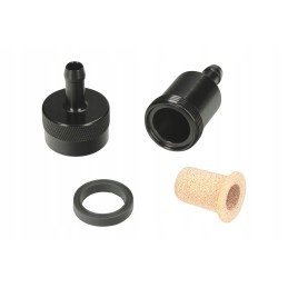 Aluminum fuel filter 8 0 mm black, inline