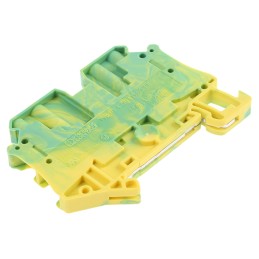5 pcs - Phoenix Contact 4-Way UT 4-QUATTRO-PE Earth Terminal Block, 26 - 10 AWG Wire, Screw Down, Polyamide Housing