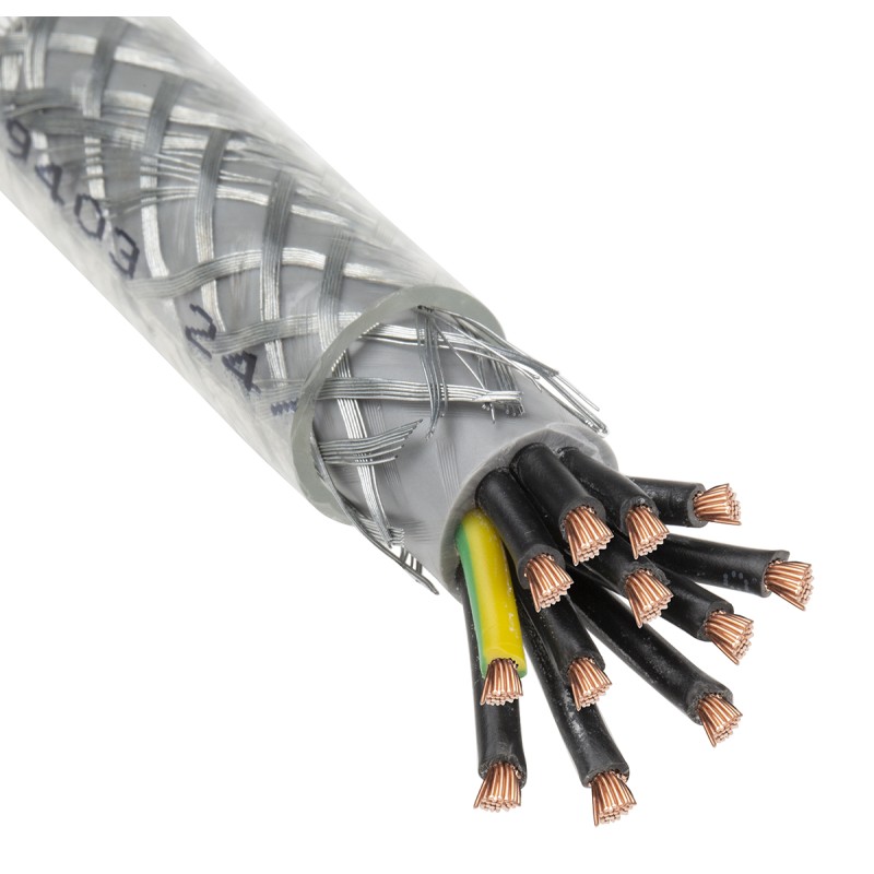 1 Reel of 50 M - RS PRO Control Cable, 12 Cores, 1.5 mm², SY, Screened, 50m, Transparent PVC Sheath