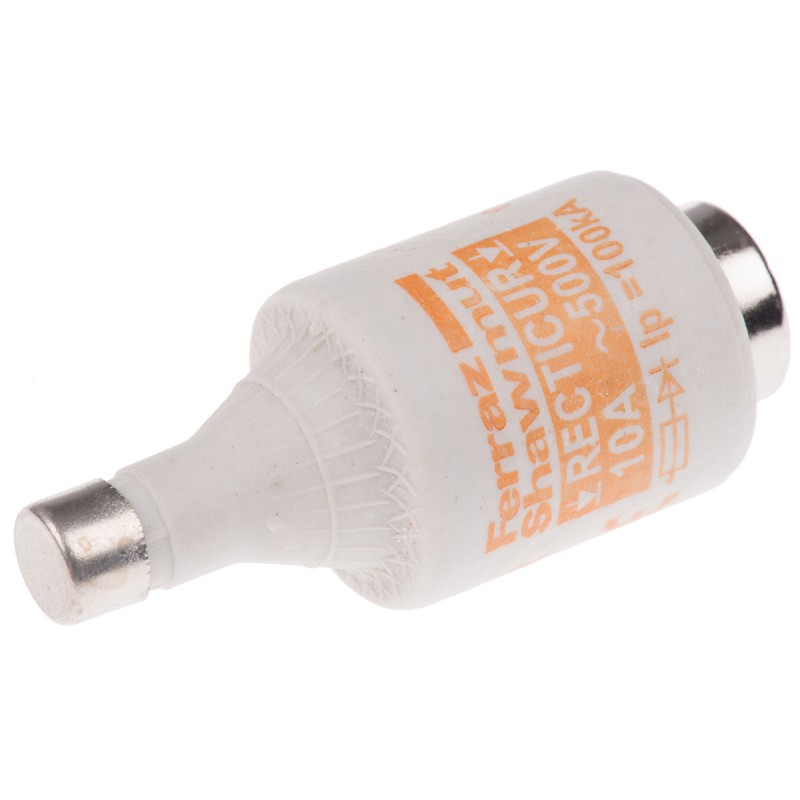 5 pcs - Mersen 10A DII Diazed Fuse, E27 Thread Size, gR, 500V ac