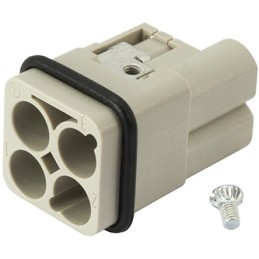 1 pcs - HARTING Heavy Duty Power Connector Insert, 40A, Male, Han-Modular Series, 3/0 Contacts