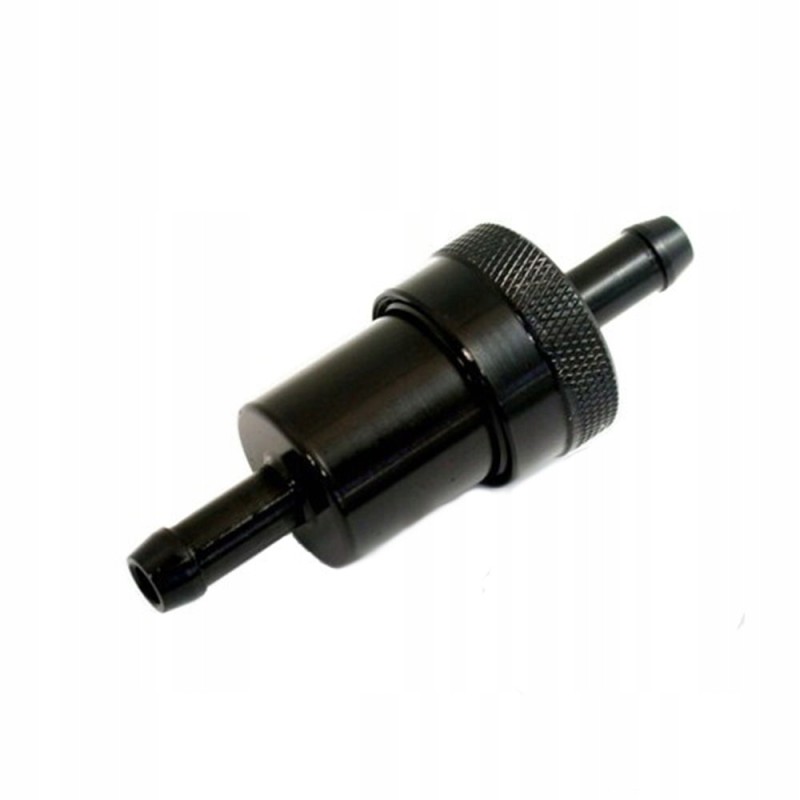 Removable aluminum fuel filter 8mm black